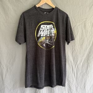 Star Wars T-Shirt Classic Logo Tie Fighter Retro Dk Gray Men's/Unisex Size Large